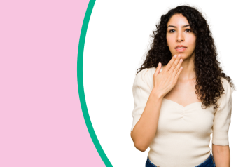 A lady using British Sign Language