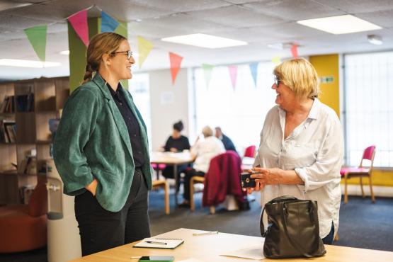 Two ladies having a conversation