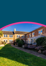 Outside of Leeming Bar Grange Care Home in North Allerton on a sunny day.